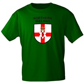 Kinder-T-Shirt mit Print Fahne Flagge Nothern Ireland Nordirland K76099 dunkelgrün Gr. 110/116
