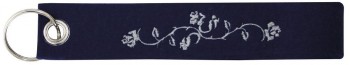 Filz-Schlüsselanhänger mit Stick Blumenranke Gr. ca. 17x3cm 14187 schwarz
