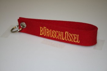 Filz-Schlüsselanhänger mit Stick Büroschlüssel Gr. ca. 17x3cm 14418 rot