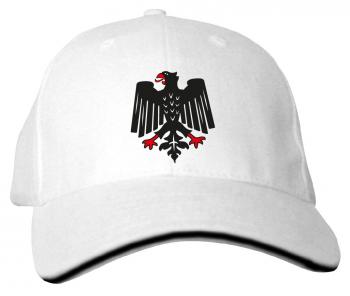 Baseballcap mit Print - Deutschland Adler - 77672 weiß