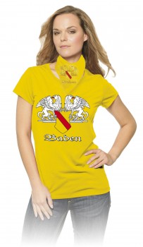 T-Shirt unisex mit Aufdruck - BADEN - 09414 gelb - Gr. XXL