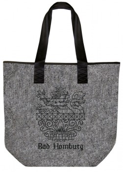 Filztasche mit Stickerei - BAD HOMBURG - 26078 - Umhängetasche Shopper Bag