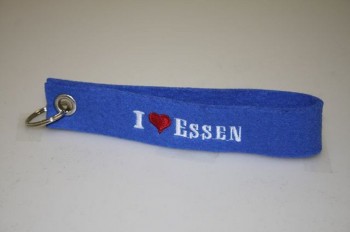 Filz-Schlüsselanhänger mit Stick I love Essen Gr. ca. 17x3cm 14312 blau