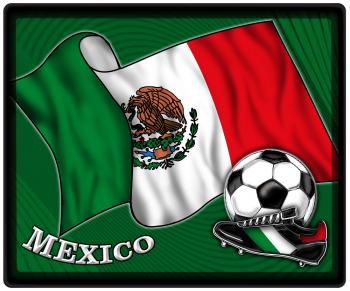Mousepad Mauspad mit Motiv - Mexiko Fahne Fußball Fußballschuhe - 83107 - Gr. ca. 24  x 20 cm