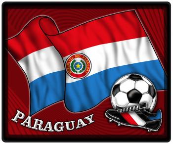 Mousepad Mauspad mit Motiv - Paraguay Fahne Fußball Fußballschuhe - 83128 - Gr. ca. 24  x 20 cm