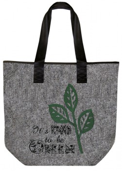 Filztasche mit Einstickung - ITS FAB TO BE GREEN - 26084 - Shopper Bag Umhängetasche