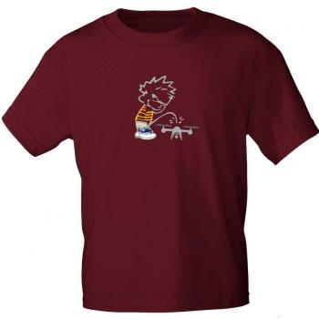 T-Shirt mit Print - Pinkelmännchen gegen Drohnen - 85173 Bordeaux Gr. S-2XL