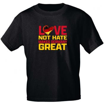 T-Shirt mit Print - Love Not Hate Makes Germany Great - 85188 Schwarz Gr. S - 2XL