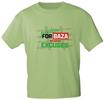 T-Shirt mit Print Textildruck - Freedom For 8AZA No More Excuses - 85223 Apfelgrün Gr. S-2XL