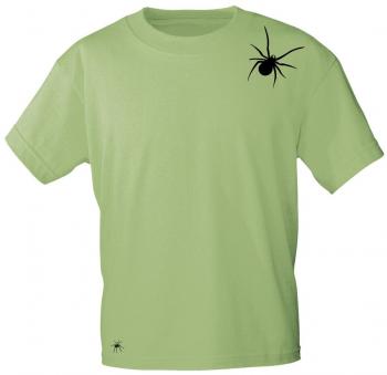 T-Shirt mit Print Textildruck - SPINNE SPIDER - 85232 Apfelgrün Gr. S-2XL