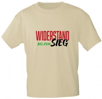 T-Shirt mit Print Textildruck - WIDERSTAND bis zum Sieg - 85234/1 Beige Gr. S-2XL