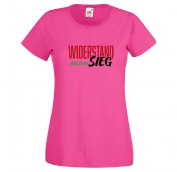 Girly-Shirt mit beidseitigem Print - WIDERSTAND bis zum Sieg - 85236 Rosa Gr. XS-2XL
