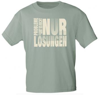T-Shirt mit Print - PROBLEME GIBT ES NICHT NUR LÖSUNGEN - 85251 Grüngrau Gr. S-2XL