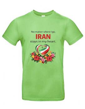 T-Shirt mit Print - IRAN stays in my heart - 85254 Grün Gr. S-2XL