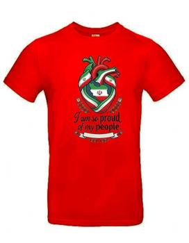 T-Shirt mit Print - IRAN I am so proud of my people - 85256 rot Gr. S-2XL