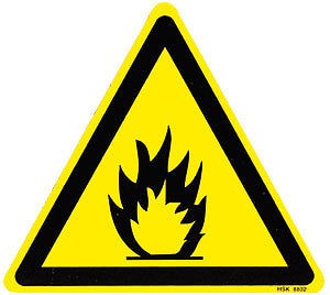 Warnschild dreieckig - FEUERGEFÄHRLICHE STOFFE - 308802 - Schenkellänge 22cm