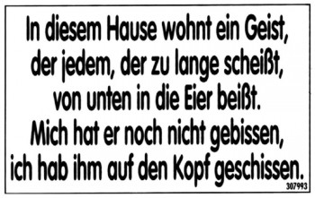Türschild - Spaßschild - In diesem Hause wohnt ein Geist...- 8,5x 5,5cm - 307993