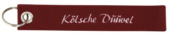Filz-Schlüsselanhänger mit Stick Kölsche Düüwel Gr. ca. 17x3cm 14218 bordeaux