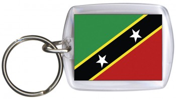 Schlüsselanhänger - ST KITTS UND NEVIS - Gr. ca. 4x5cm - 81156 - Anhänger Flaggen WM Länder Keyholder