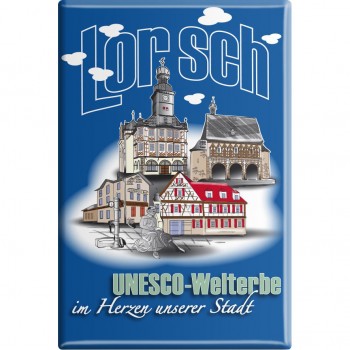 Magnet - Unesco-Welterbe Lorsch - Gr. ca. 8 x 5,5 cm - 38775 - Kühlschrankmagnet Küchenmagnet