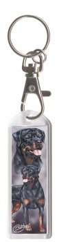 DESIGNER Schlüsselanhänger - 2 Rottweiler - Collection Bötzel - Gr. ca. 70x25mm - 13114