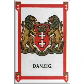 Magnetbutton mit Motiv - DANZIG WAPPEN Nostalgie - Gr. ca. 8cm x 5,5cm (38252) Küchenmagnet