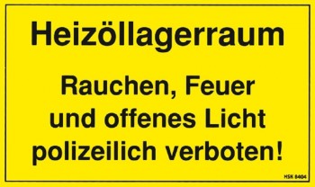 Hinweisschild - HEIZÖLLAGERRAUM - Gr. ca. 25 x 15 cm - 308404