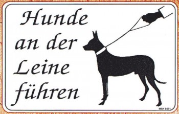 Hinweisschild - Hunde an der Leine führen - 308671 - 40cm x 24cm