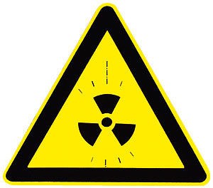 Warnschild - RADIOAKTIVE STOFFE - 308809 - Schenkellänge 22cm - Kunststoff