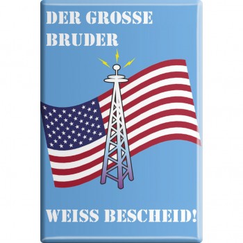 Küchenmagnet - Der große Bruder weiß Bescheid - Gr. ca. 8 x 5,5 cm - 38818 - Magnet Kühlschrankmagnet
