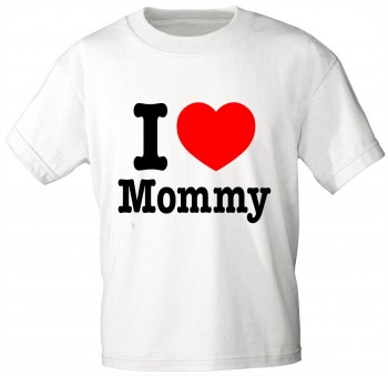 Kinder T-Shirt mit Aufdruck - I love Mommy - 06933 - weiß - Gr. 86-164