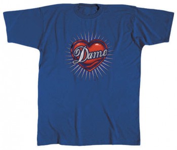 T-Shirt unisex mit Aufdruck - HERZ DAME - 09363 Blau - Gr. XXL