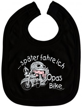 Baby-Lätzchen - Druckmotiv - Opas Bike - 07003 - schwarz