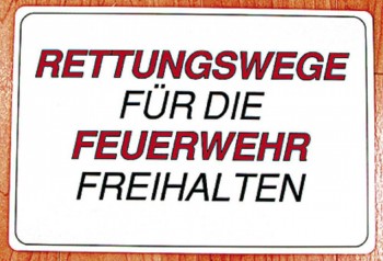 Hinweisschild - Rettungswege freihalten - 308677 - 40 x 25cm