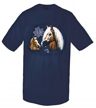 Kinder-T-Shirt mit hochwertigem Print - Haflinger - 08192 dunkelblau - ©Kollektion Bötzel - Gr. 92-164