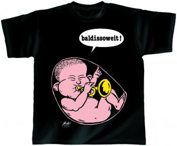 T-Shirt unisex mit Print - baldissoweit Trompete - von ROCK YOU MUSIC SHIRTS - 10363 schwarz - Gr. M