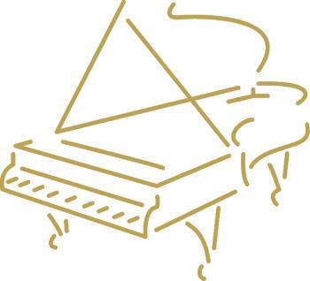 Aufkleber Applikation - Klavier - AP0665 - gold / 25cm