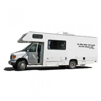 Auto-Aufkleber Wohnwagen Applikation - Den Alltag hinter sich lassen - AP1601 Gr. ca. 60cm x 16cm