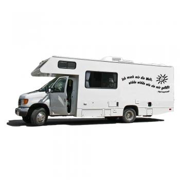 Auto-Aufkleber Wohnwagen Applikation - Ich mach mir die Welt - AP1610 Gr. ca. 60cm x 23cm