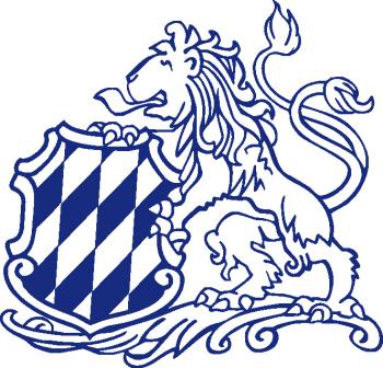 Aufkleber Wandapplikation - Bayern Löwe Wappen - AP4025-3 - blau / 25cm