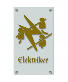 Zunftschild Handwerkerschild - Elektriker - beschriftet auf edler Acryl-Kunststoff-Platte – 309435