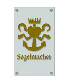 Zunftschild Handwerkerschild - Segelmacher - beschriftet auf edler Acryl-Kunststoff-Platte – 309413 gold