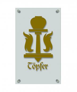 Zunftschild Handwerkerschild - Töpfer - beschriftet auf edler Acryl-Kunststoff-Platte – 309416 gold