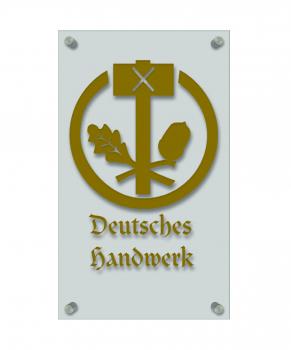 Zunftschild Handwerkerschild - Deutsches Handwerk - beschriftet auf edler Acryl-Kunststoff-Platte – 309415 gold