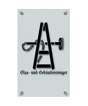 Zunftschild Handwerkerschild - Glas und Gebäudereiniger - beschriftet auf edler Acryl-Kunststoff-Platte – 309406 schwarz