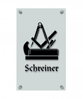 Zunftschild Handwerkerschild - Schreiner - beschriftet auf edler Acryl-Kunststoff-Platte – 309405 schwarz