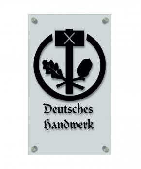Zunftschild Handwerkerschild - Deutsches Handwerk - beschriftet auf edler Acryl-Kunststoff-Platte – 309415 schwarz