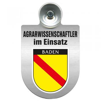 Einsatzschild Windschutzscheibe incl. Saugnapf - Agrarwissenschaftler im Einsatz - 393803 - Region Baden