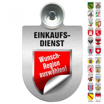 Einsatzschild Windschutzscheibe incl. Saugnapf - EINKAUFSDIENST - 309793 Region Franken