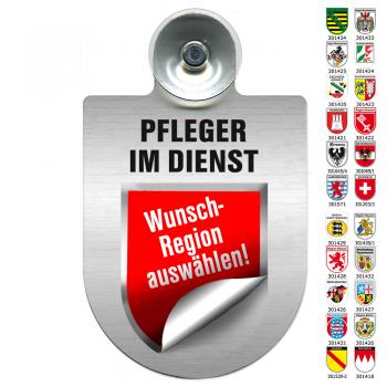 Einsatzschild Windschutzscheibe incl. Saugnapf - PFLEGER IM DIENST - 309799